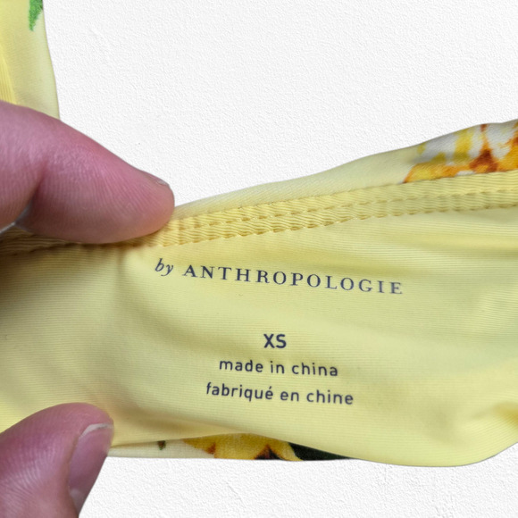 Anthropologie Pina Colada Pineapple One Shoulder Modest Bikini Top Size XS - Picture 4 of 7